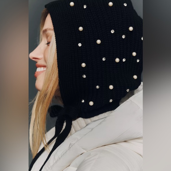 Anthropologie Black Pearl-Embellished Hat - Picture 2 of 16